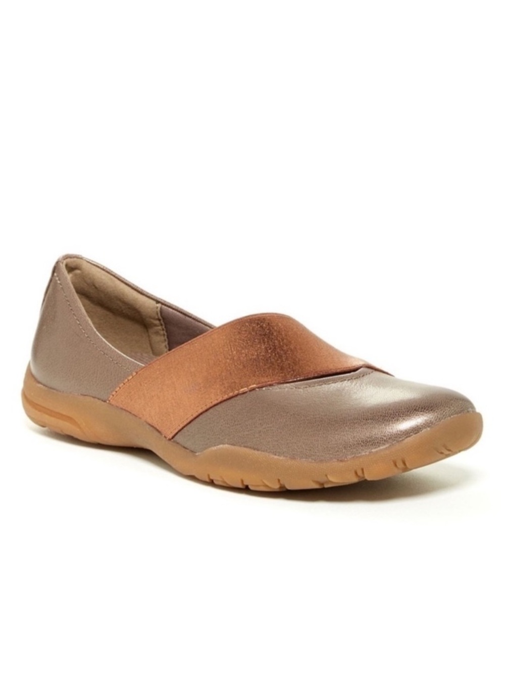 CLARKS Vailee Pine Metallic Grey Pewter Bronze Mary Jane Ballet Flat Size 5